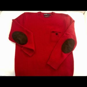 Ralph Lauren leather elbow patch sweater